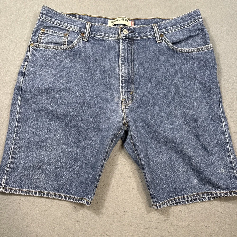 Levis 505 Denim Shorts Mens 40 Blue Jean Cutoff 5 Pocket Zip Fly Casual